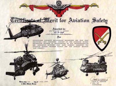 Certificate of Merit for Aviation Safety