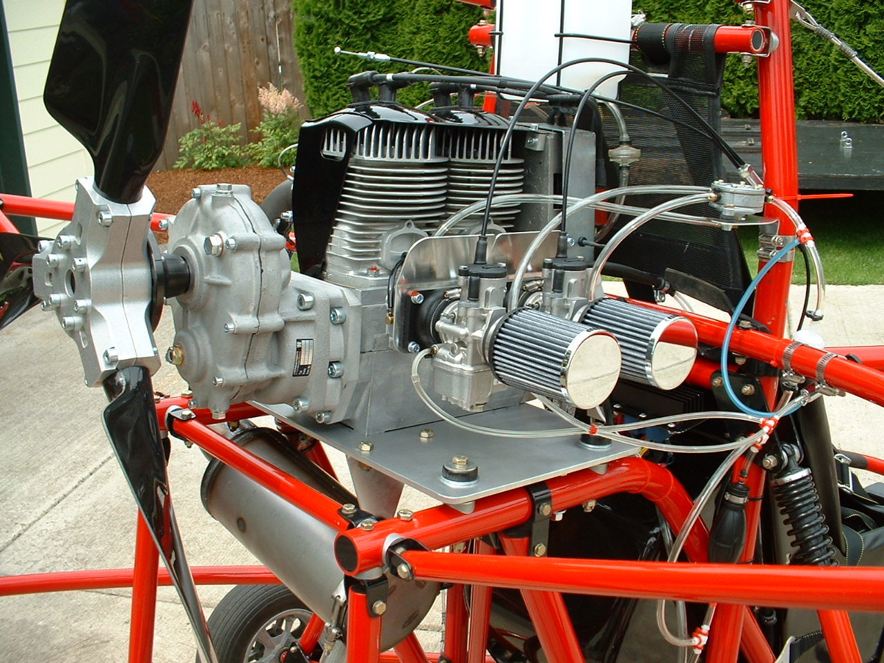 Large Engine and Red Frame